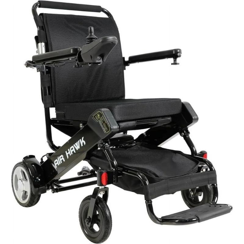 Air Hawk Foldable Electric Wheelchair in black, rightside view