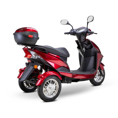 Regal 3 wheel scooter in red, right rear view