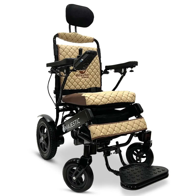 ComfyGo Majestic IQ-9000 Wheelchair in black, coffee seat