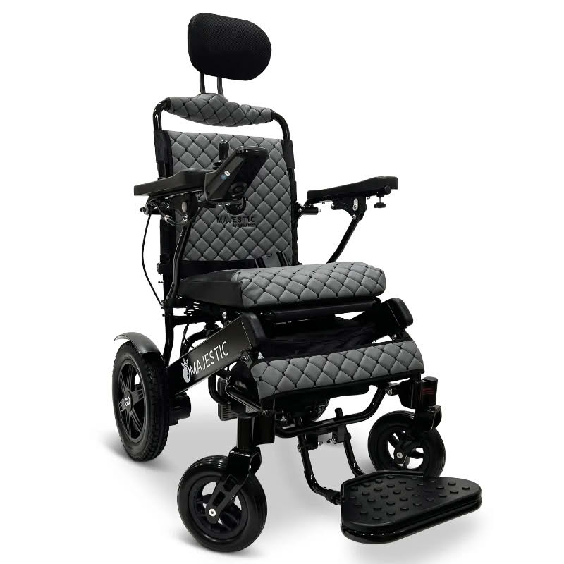 ComfyGo Majestic IQ-9000 Wheelchair in black, gray seat