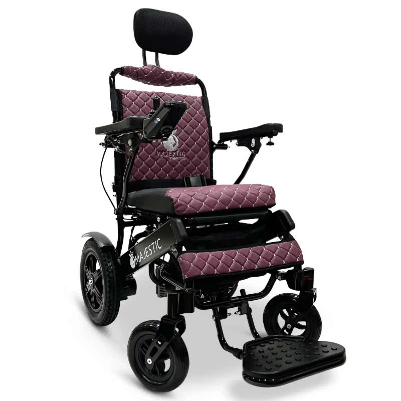 ComfyGo Majestic IQ-9000 Wheelchair in black, purple seat