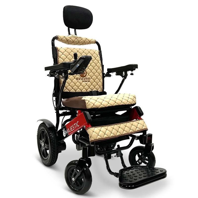 ComfyGo Majestic IQ-9000 Wheelchair in black and red, coffee seat