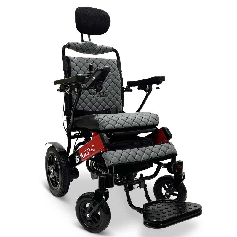 ComfyGo Majestic IQ-9000 Wheelchair in black and red, gray seat