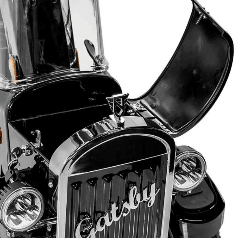 Gatsby X Vintage Mobility Scooter in black, front storage compartment