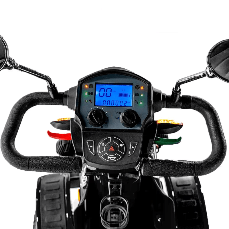 Gatsby X Vintage Mobility Scooter in black, digital control panel and hand controls