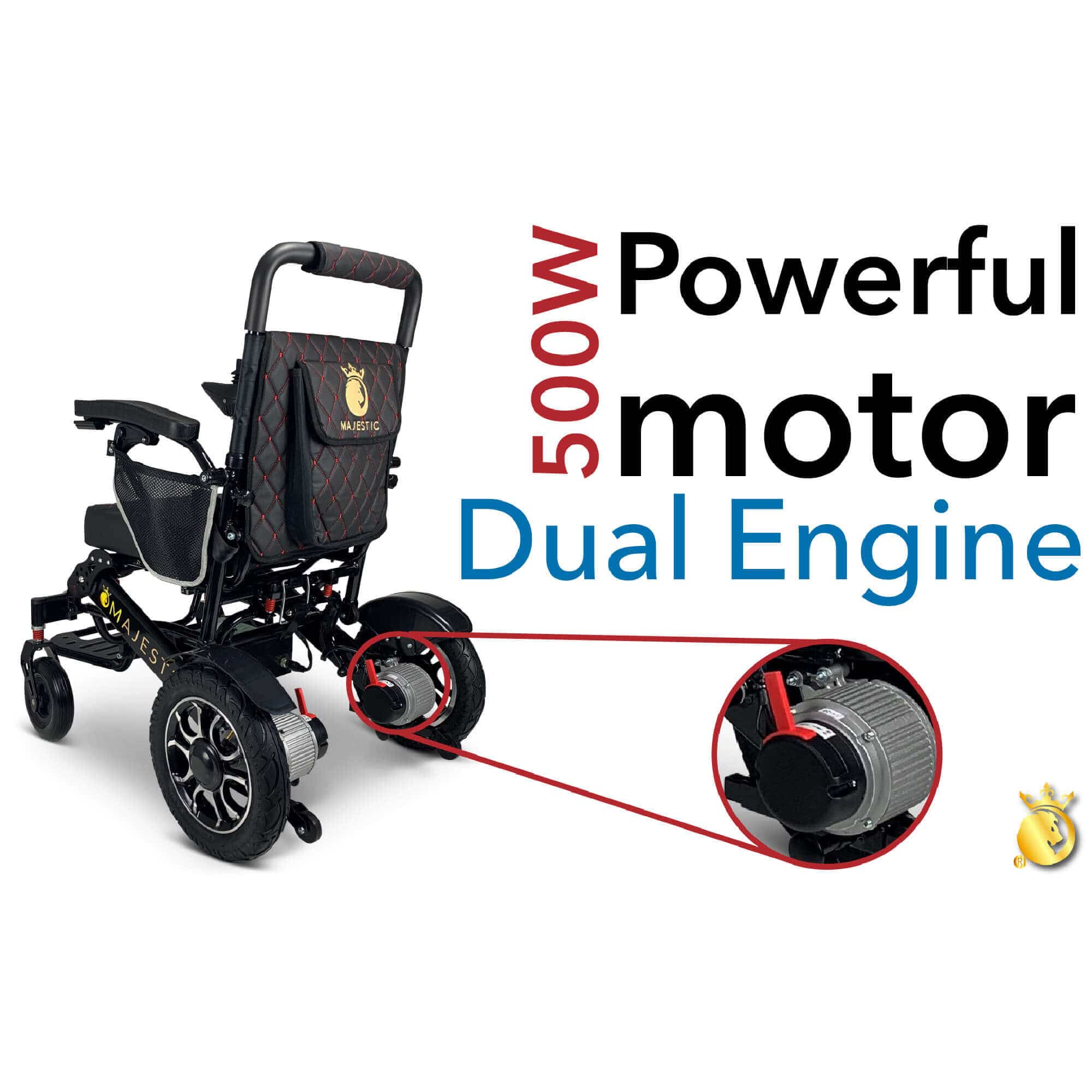 ComfyGo Majestic IQ-7000 Wheelchair in black, powerful motor