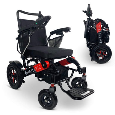 ComfyGo Majestic IQ-7000 Wheelchair in black and red, standard