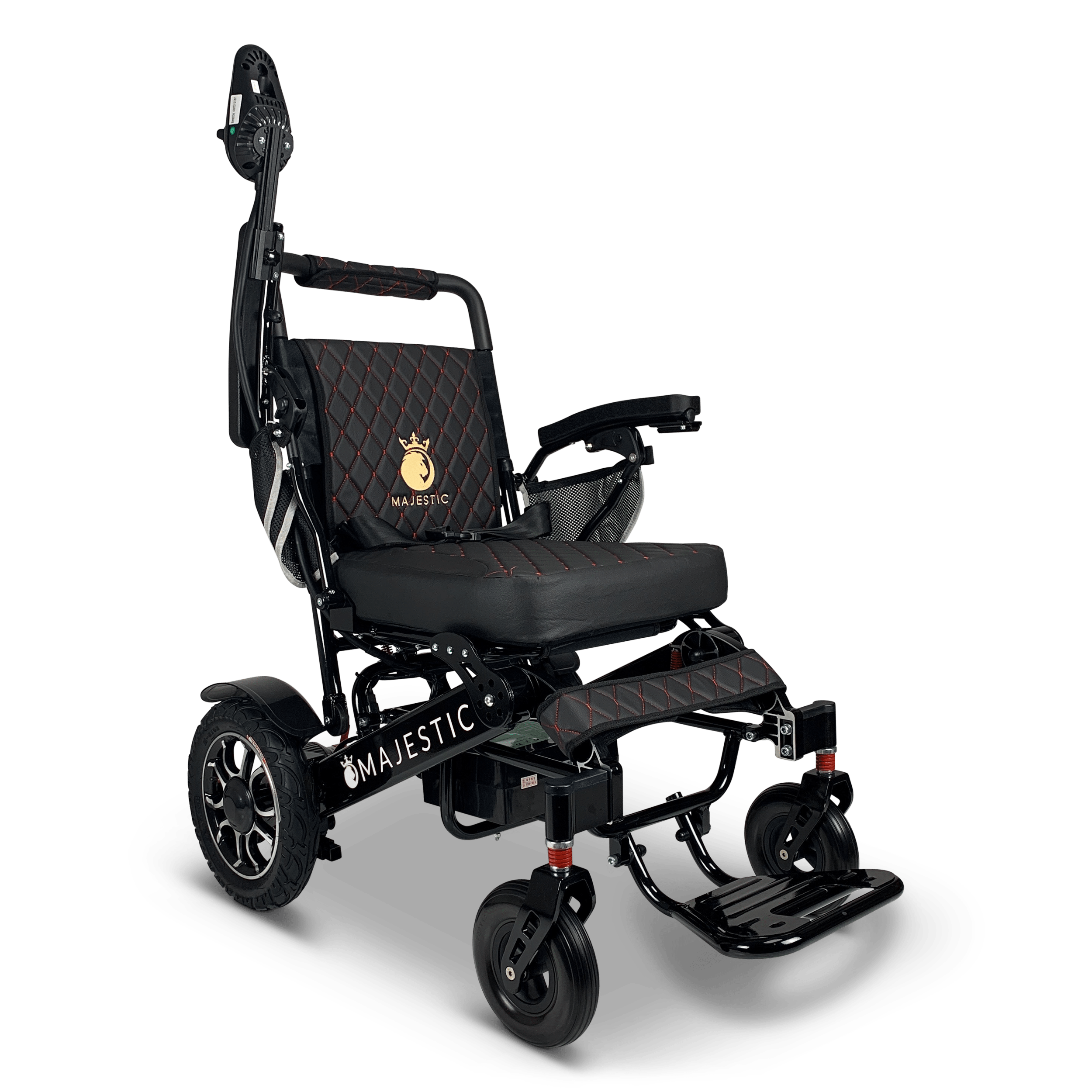 ComfyGo Majestic IQ-7000 Wheelchair in black, black seat, adjustable armrests