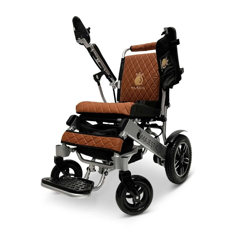Majestic IQ-8000 Lightweight Wheelchair in silver, brown seat
