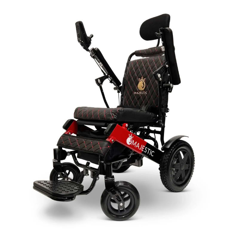 ComfyGo Majestic IQ-9000 Wheelchair in black and red, black seat
