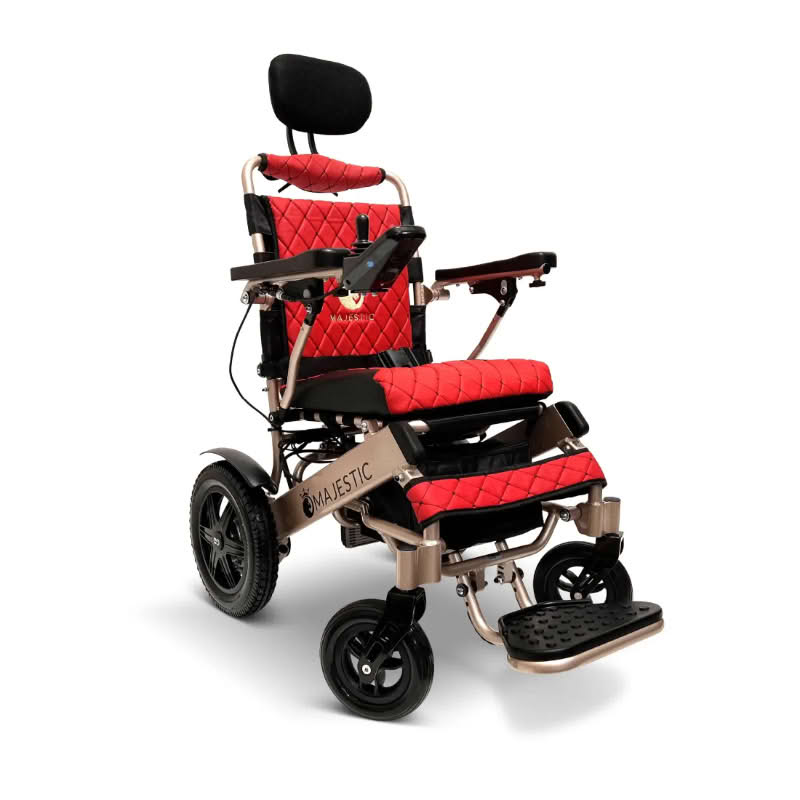 ComfyGo Majestic IQ-9000 Wheelchair in bronze, red seat