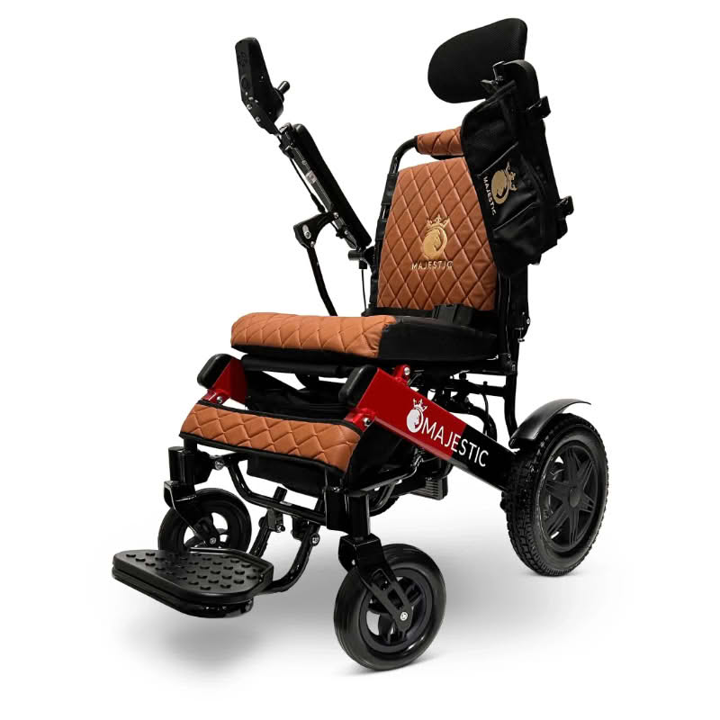 ComfyGo Majestic IQ-9000 Wheelchair in black and red, taba seat