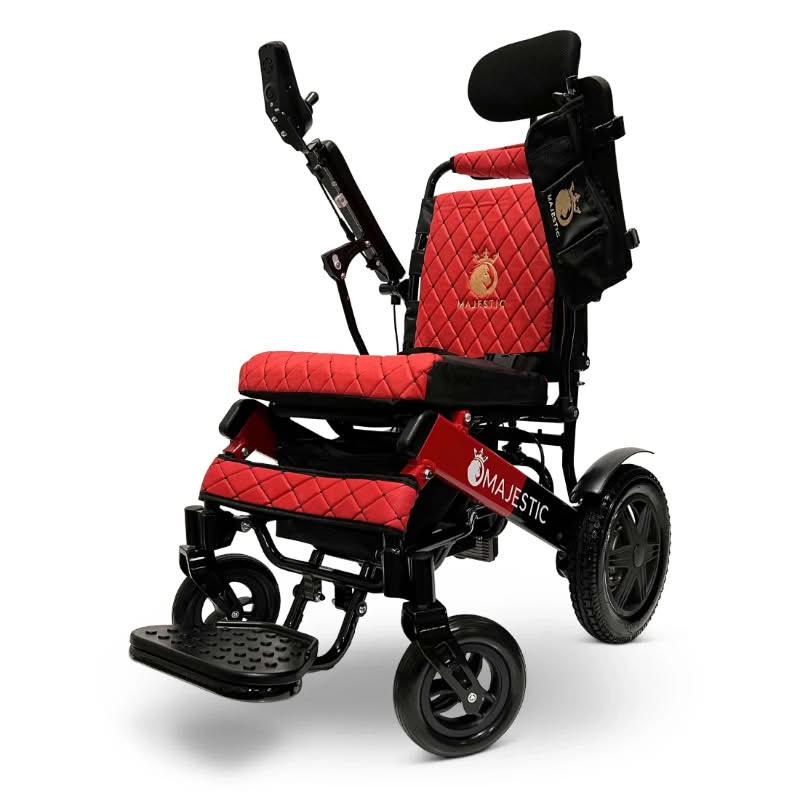 ComfyGo Majestic IQ-9000 Wheelchair in black and red, red seat