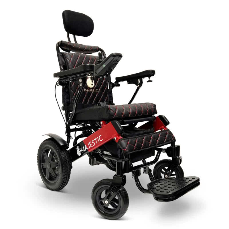 ComfyGo Majestic IQ-9000 Wheelchair in black and red, black seat
