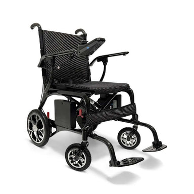 ComfyGo Phoenix Carbon-Fiber Electric Wheelchair in black, front right view