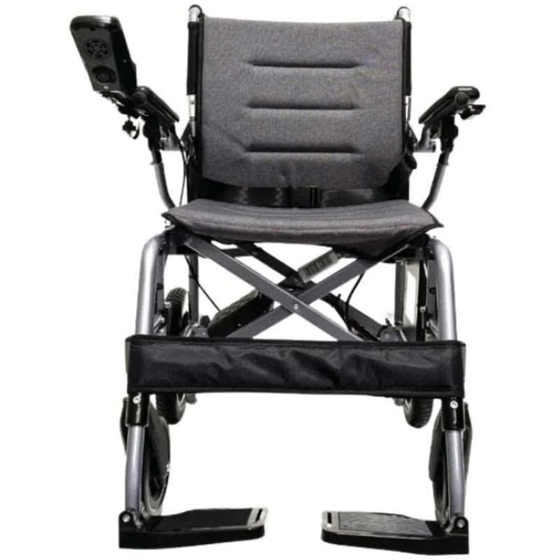 ComfyGo X-7 Lightweight Wheelchair in silver, front view