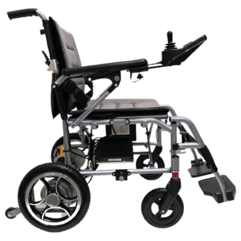 ComfyGo X-7 Lightweight Wheelchair in silver, right sideview