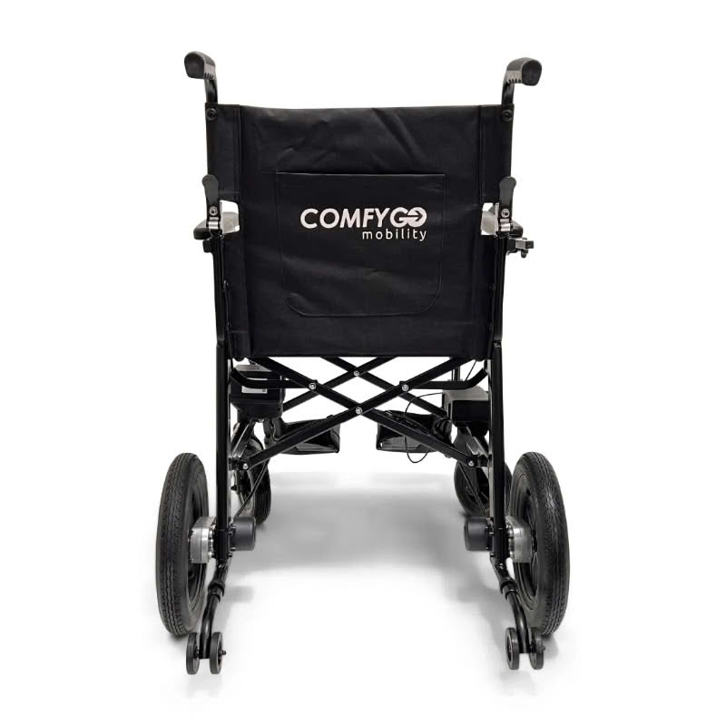 ComfyGo X-Lite Ultra Electric Wheelchair in black, back view