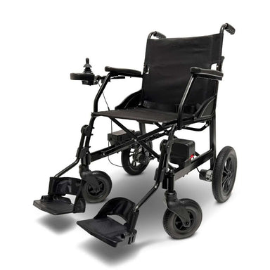 ComfyGo X-Lite Ultra Electric Wheelchair in black, front left view