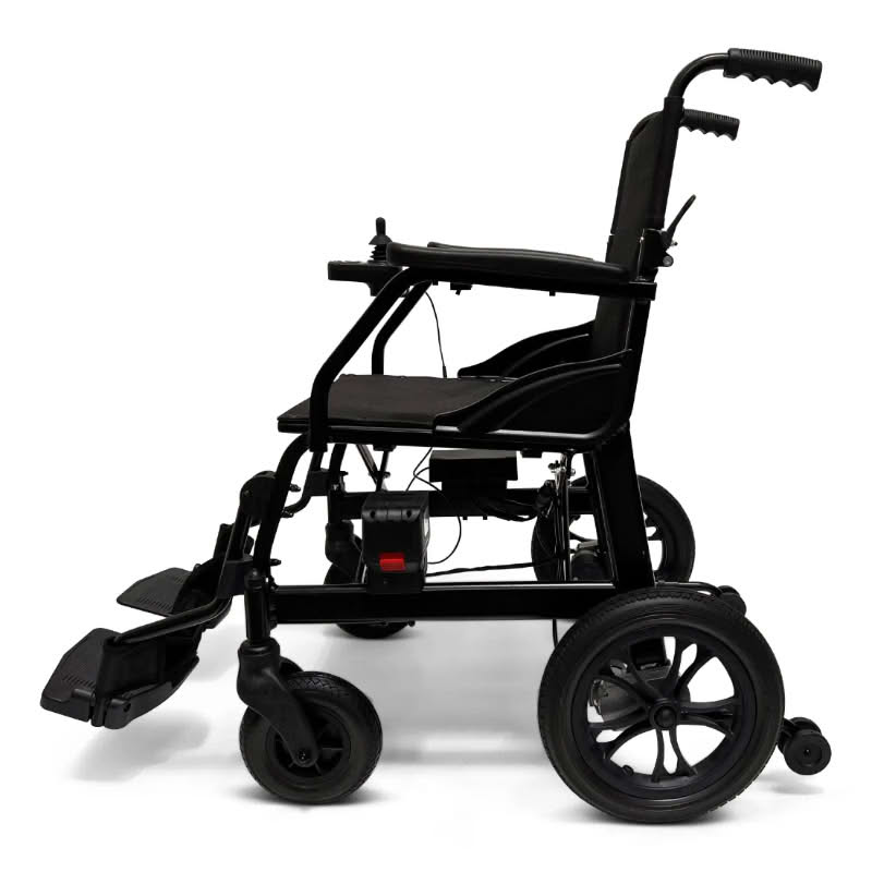 ComfyGo X-Lite Ultra Electric Wheelchair in black, left sideview