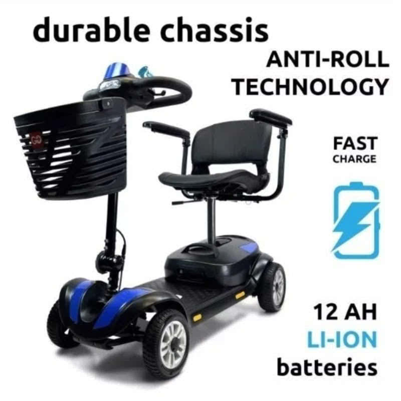 ComfyGo Z-4 Mobility Scooter in blue, anti-roll technology