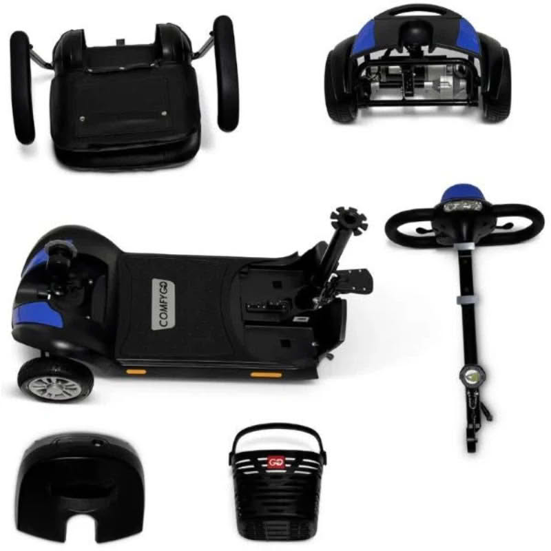 ComfyGo Z-4 Mobility Scooter in blue, detachable frame
