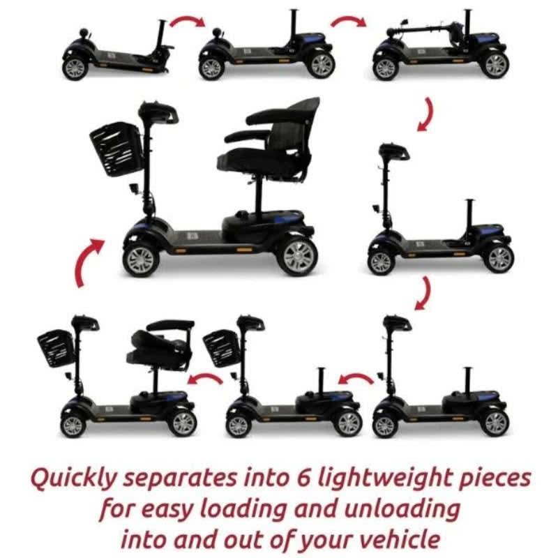 ComfyGo Z-4 Mobility Scooter, 6 lightweight pieces