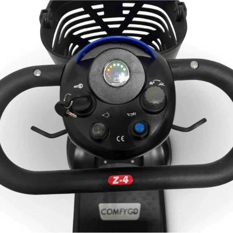 ComfyGo Z-4 Mobility Scooter, handlebar close-up