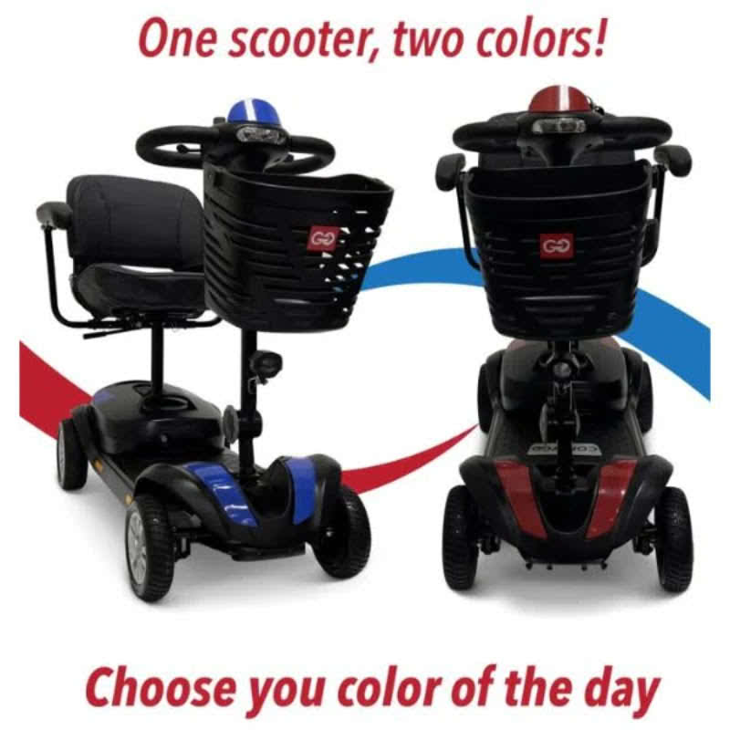 ComfyGo Z-4 Mobility Scooter in blue and red, color options