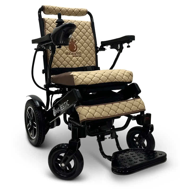 Majestic IQ-8000 Lightweight Wheelchair in black, coffee seat