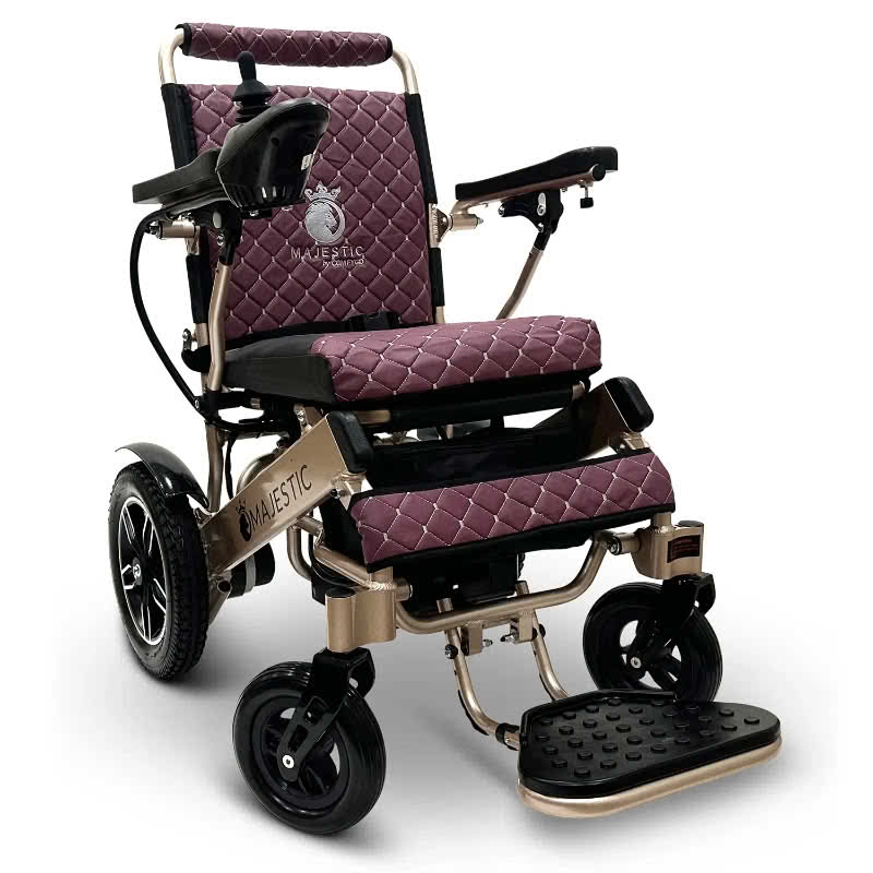 Majestic IQ-8000 Lightweight Wheelchair in bronze, purple seat