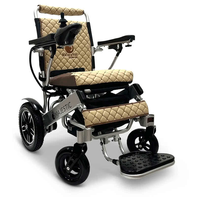 Majestic IQ-8000 Lightweight Wheelchair in silver, coffee seat