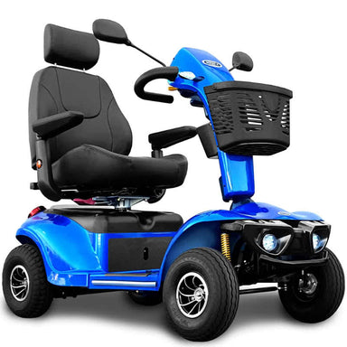 Excursion Heavy Duty 4-Wheel Mobility Scooter in blue, front right view