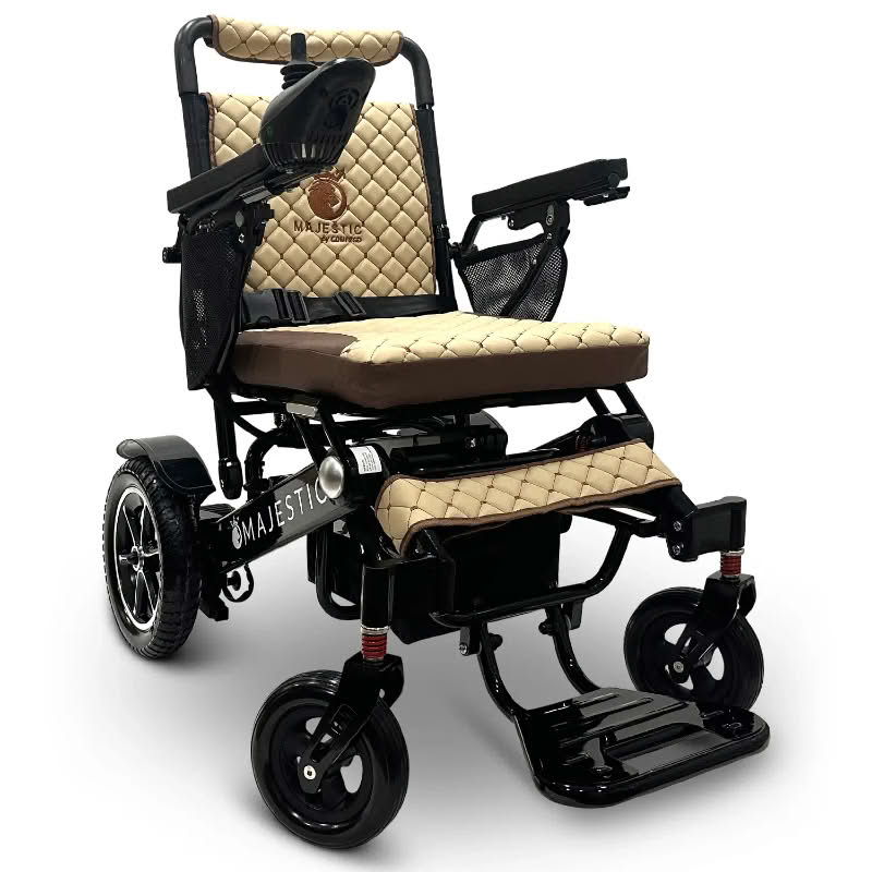 ComfyGo Majestic IQ-7000 Wheelchair in black, coffee seat