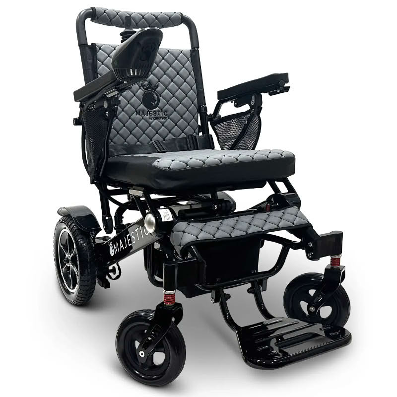 ComfyGo Majestic IQ-7000 Wheelchair in black, gray seat