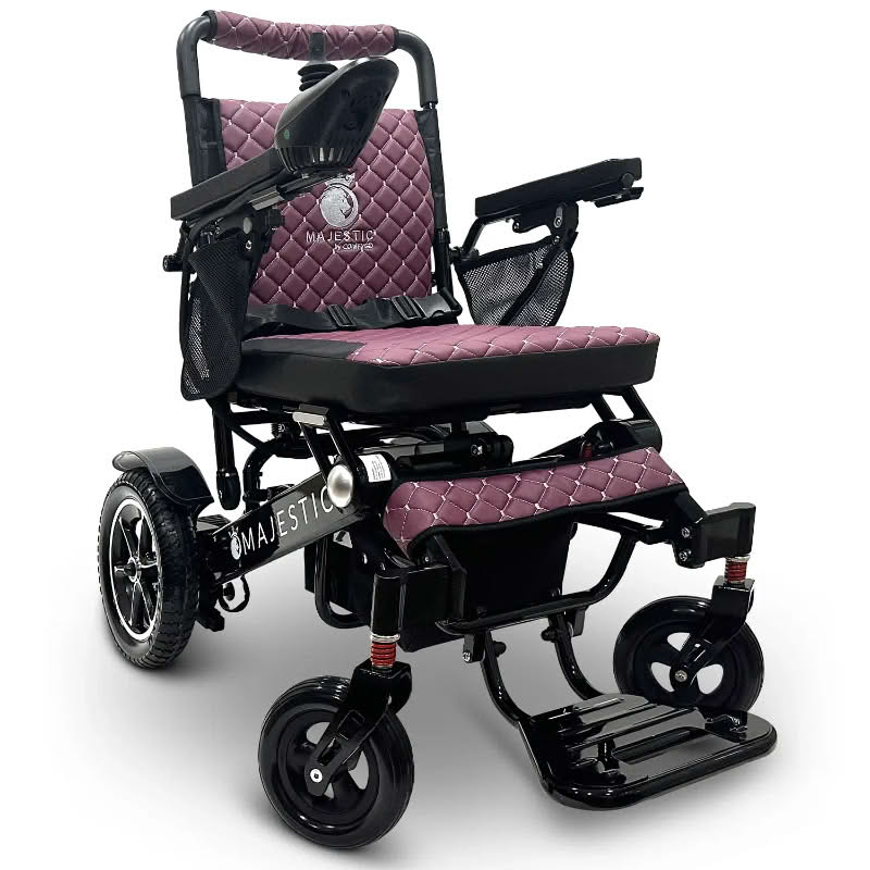 ComfyGo Majestic IQ-7000 Wheelchair in black, purple seat