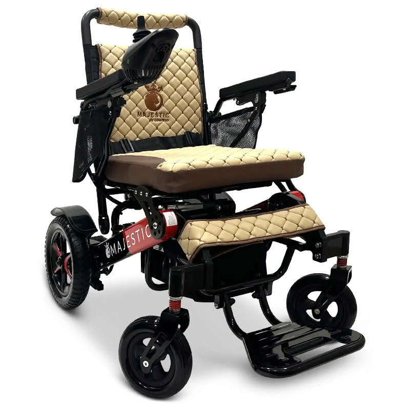 ComfyGo Majestic IQ-7000 Wheelchair in black and red, coffee seat
