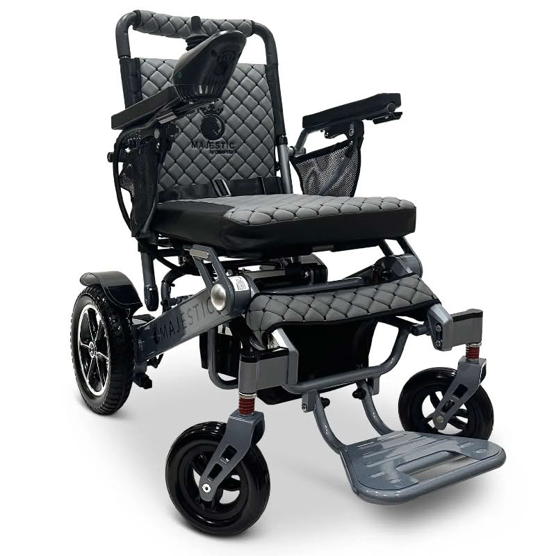 ComfyGo Majestic IQ-7000 Wheelchair in silver, gray seat