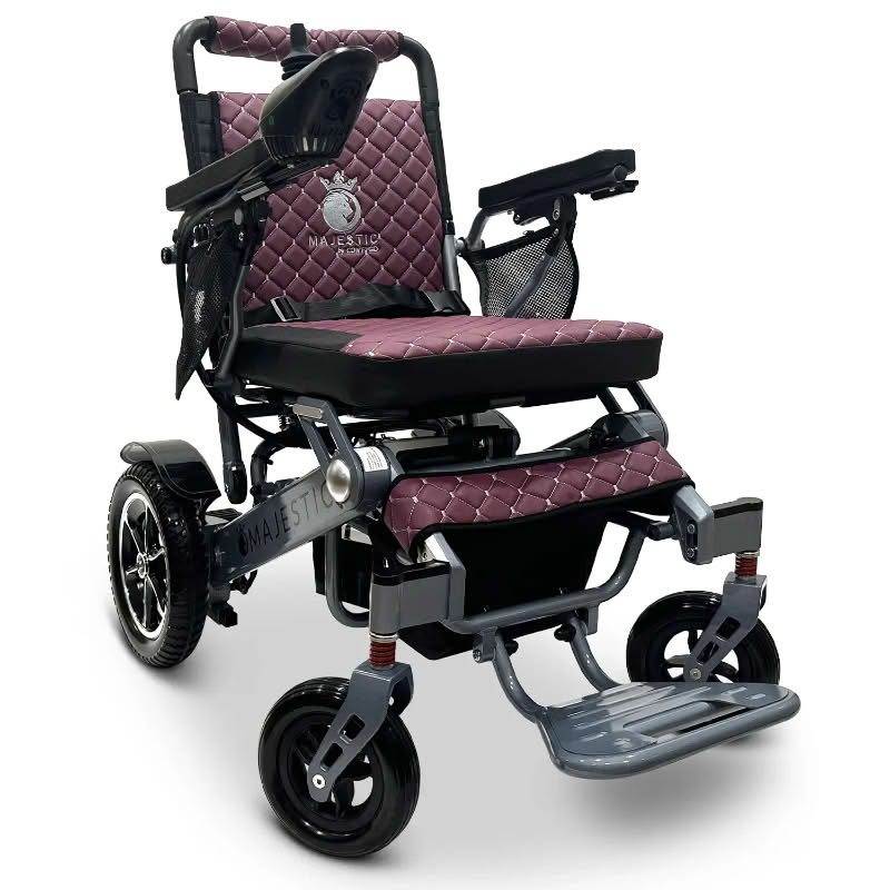 ComfyGo Majestic IQ-7000 Wheelchair in silver, purple seat