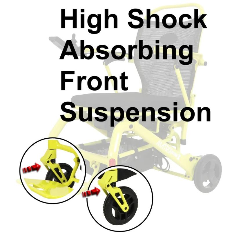 Matrix Ultra 2 Wheelchair in yellow, front suspension