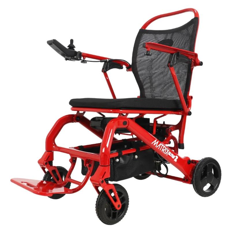 Matrix Ultra 2 Wheelchair in red, front left view