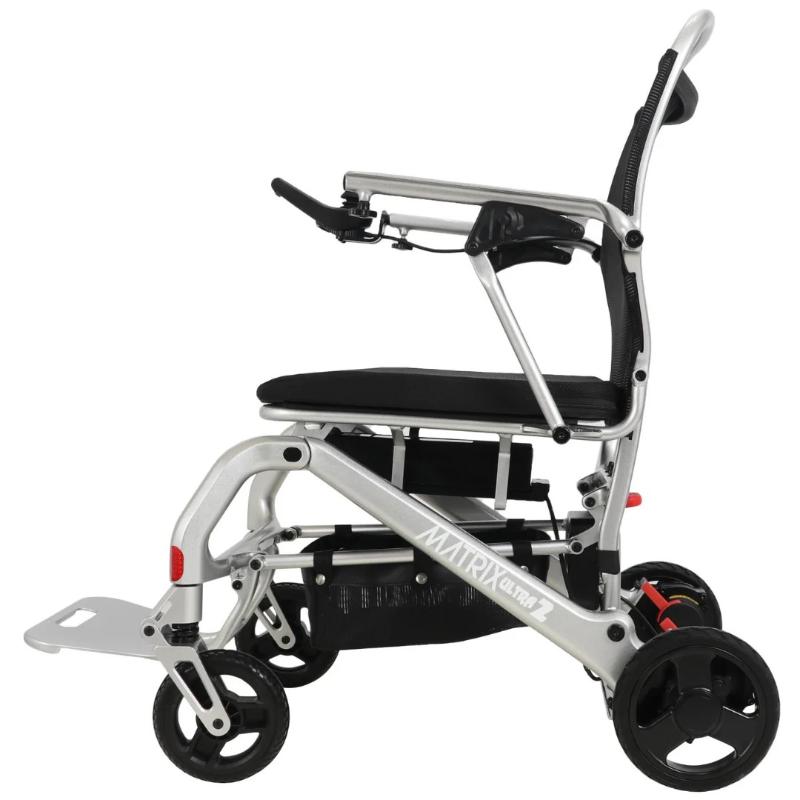 Matrix Ultra 2 Wheelchair in silver, leftside view