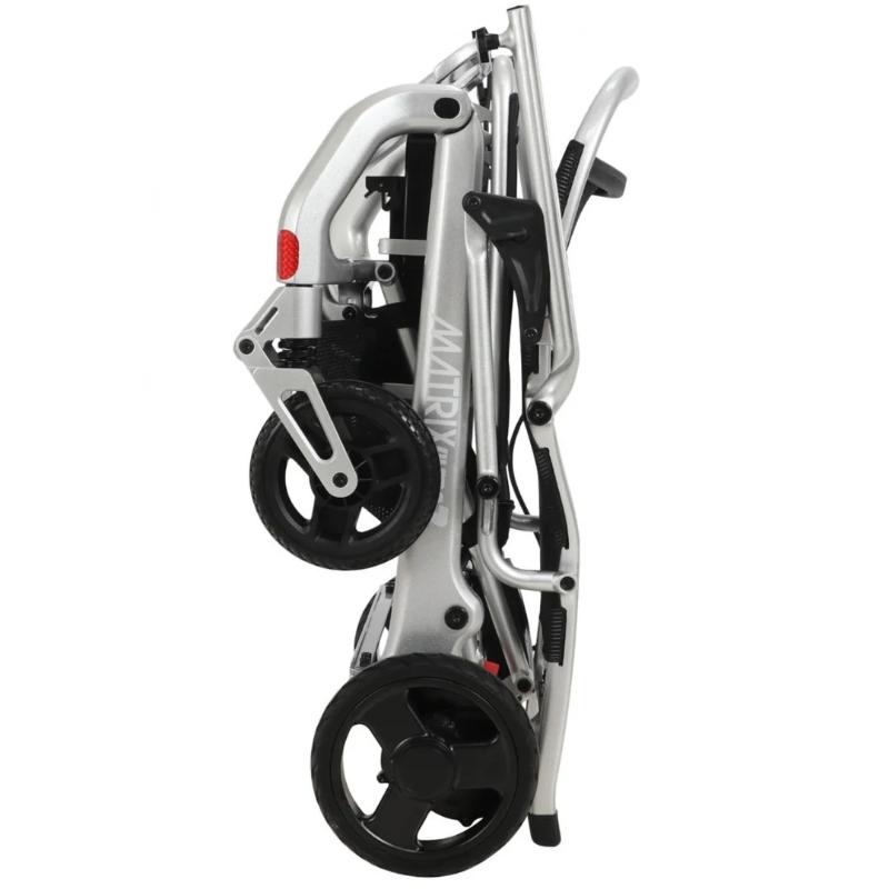 Matrix Ultra 2 Wheelchair in silver, folded sideview