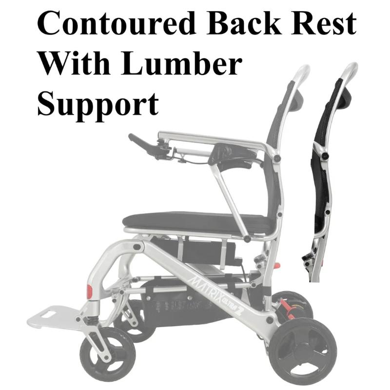 Matrix Ultra 2 Wheelchair in silver, contoured back rest