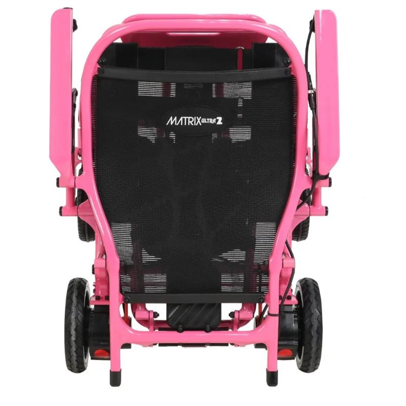 Matrix Ultra 2 Wheelchair in pink, folded front view