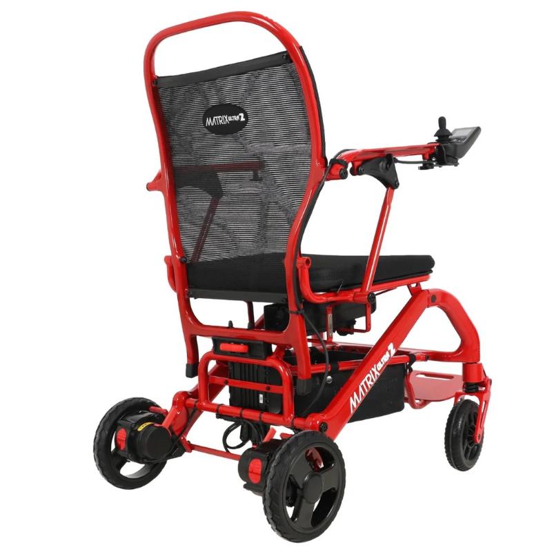 Matrix Ultra 2 Wheelchair in red, back right view