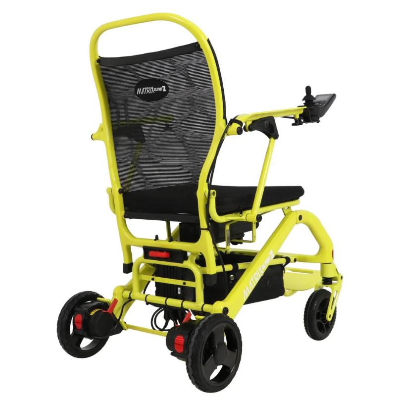 Matrix Ultra 2 Wheelchair in yellow, back right view