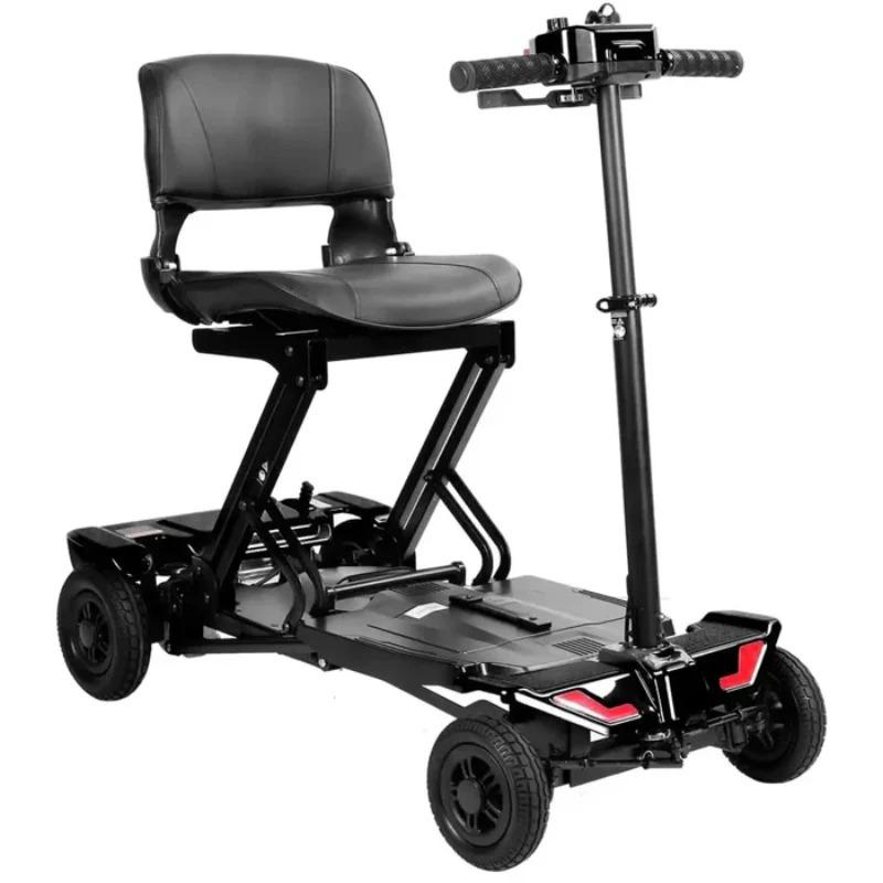 Megatrone Automatic Folding Scooter in black, front right view