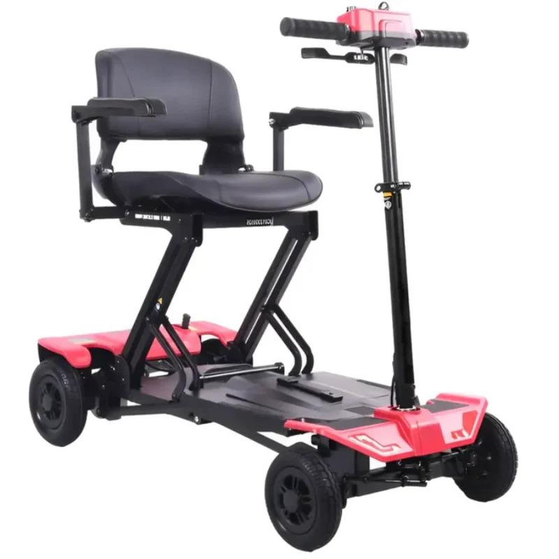 Megatrone Automatic Folding Scooter in pink, front right view