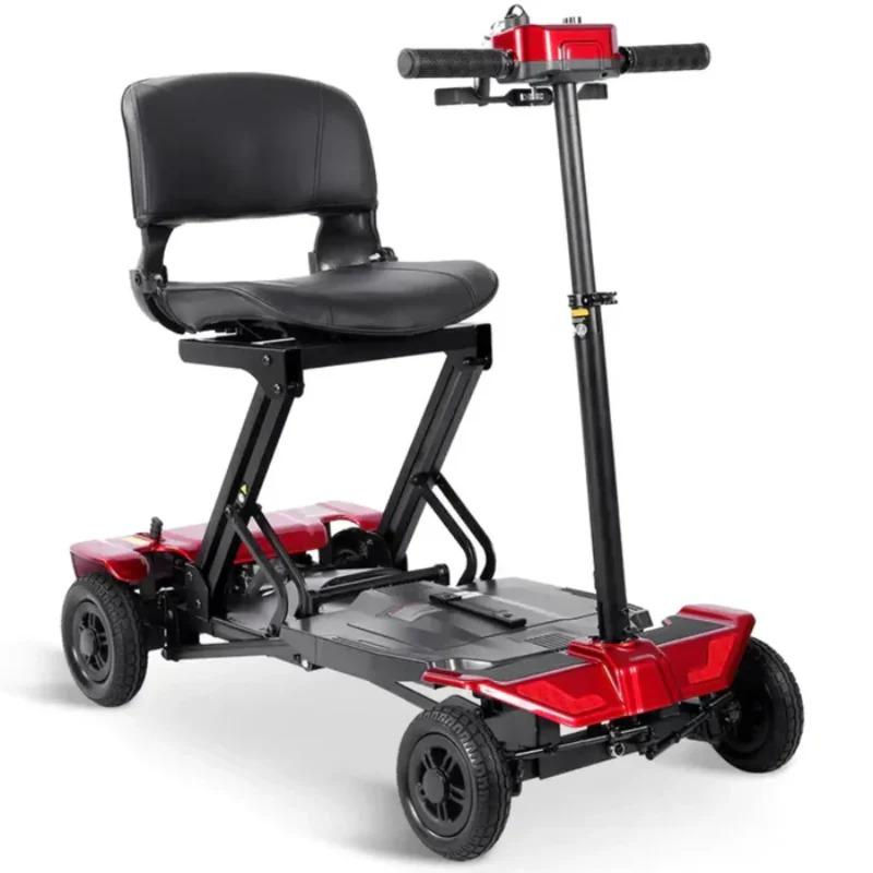 Megatrone Automatic Folding Scooter in red, front right view